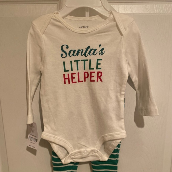 Carter’s Santa’s Little Helper 2 Piece Outfit, 6 months, Baby Christmas Outfit - Picture 2 of 12